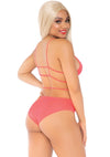 Korallenfarbenes verführerisches BH und Slip Set von Leg Avenue – Ansicht 4