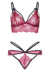 Rotes Bralette-Set mit Spitze und Strass-Details von Leg Avenue – Ansicht 6