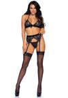 BH- & String-Set mit Strumpfgürtel aus Spitze | Leg Avenue