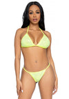 Neongelbes ultra sexy Bikini Set mit funkelnden Strass Details von Leg Avenue