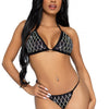 Schwarzes ultra-sexy Bikini Set mit funkelndem Diamantmuster | Leg Avenue