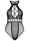 Nahtloser Sexy Netzbody Plussize transparent schwarz | Leg Avenue