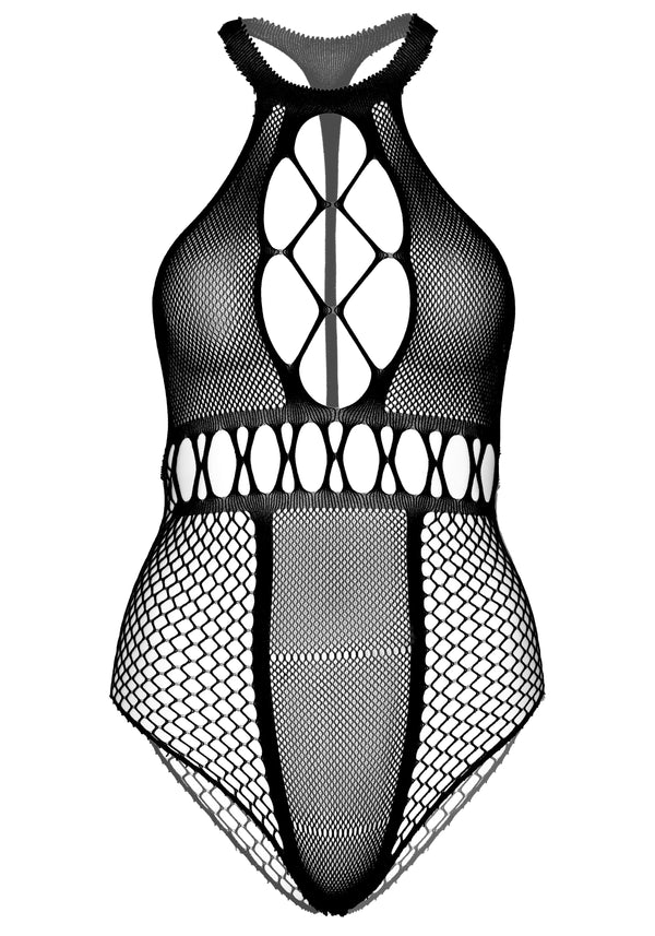 Nahtloser Sexy Netzbody Plussize transparent schwarz | Leg Avenue