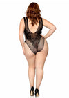Schwarzer atemberaubender Bodysuit aus feiner Spitze und Netz von Leg Avenue – Ansicht 5