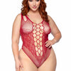 Bordeauxroter aufreizender Spitzen Bodysuit mit tiefen Einblicken | Leg Avenue