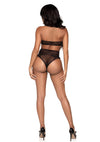 Schwarzes atemberaubendes zweiteiliges Dessous Set mit Neckholder Top von Leg Avenue – Ansicht 6