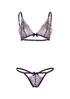 Schwarzes verführerisches Dessous Set mit zarter Spitze und Strumpfhalter Rock von Leg Avenue – Ansicht 13