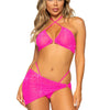 Neonpinkes aufregendes Strass Netzset mit funkelndem Ring Akzent | Leg Avenue