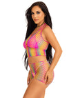 Mehrfarbiges aufregendes Regenbogen Netzset mit Tanktop und Boyshorts von Leg Avenue – Ansicht 4