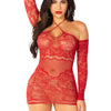 Rotes heißes Minikleid mit berauschenden Spitzen und Netzdetails | Leg Avenue