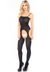 Blickdichter Straps-Body mit Spaghettiträger und offenem Schritt | Leg Avenue