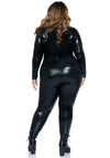 Catsuit im Wetlkook mit Front-Zipper Kostüm - Queen Size | Leg Avenue