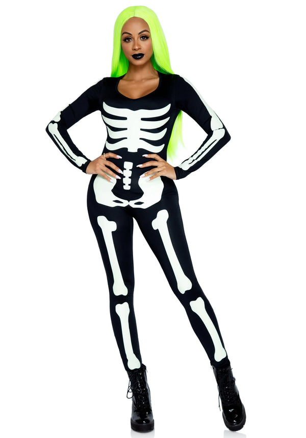 Kostüm - Skelett Catsuit mit fluoreszierendem Effekt | Leg Avenue