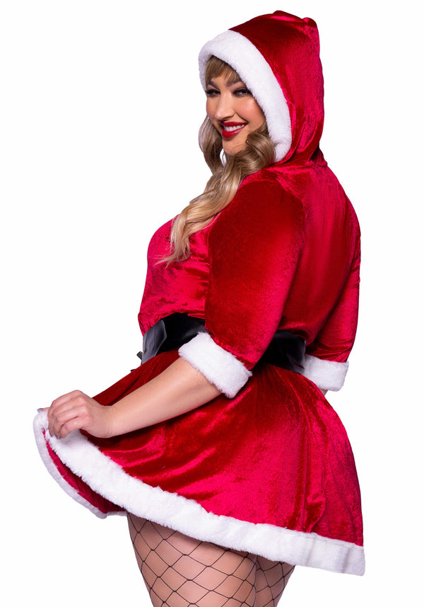 Kostüm - Weihnachtskostüm - Samtkleid mit Kapuze - Queen Size | Leg Avenue