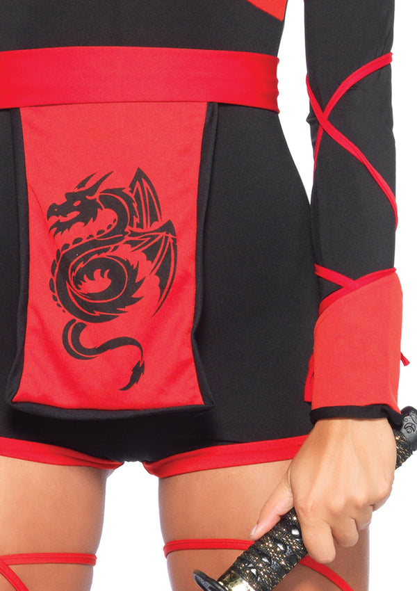 Schwarz rotes mörderisch sexy Kostüm Set mit aufregenden Cut Outs von Leg Avenue – Ansicht 5