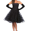 Schwarzes atemberaubendes Rockabilly Swing Kleid mit voluminösem Tüllrock | Leg Avenue
