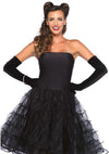 Schwarzes atemberaubendes Rockabilly Swing Kleid mit voluminösem Tüllrock von Leg Avenue – Ansicht 2