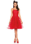 Rotes sündiges Rockabilly Swingkleid mit voluminösem Tüllrock von Leg Avenue