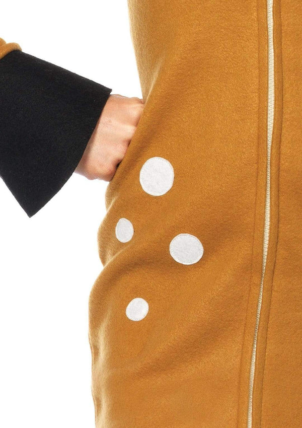 Braunes kuscheliges Fawn Reh Kostümkleid mit verspielter Geweih Kapuze von Leg Avenue – Ansicht 2