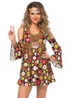 Kostüm - Blumen Kleid Hippie mehrfarbig | Leg Avenue