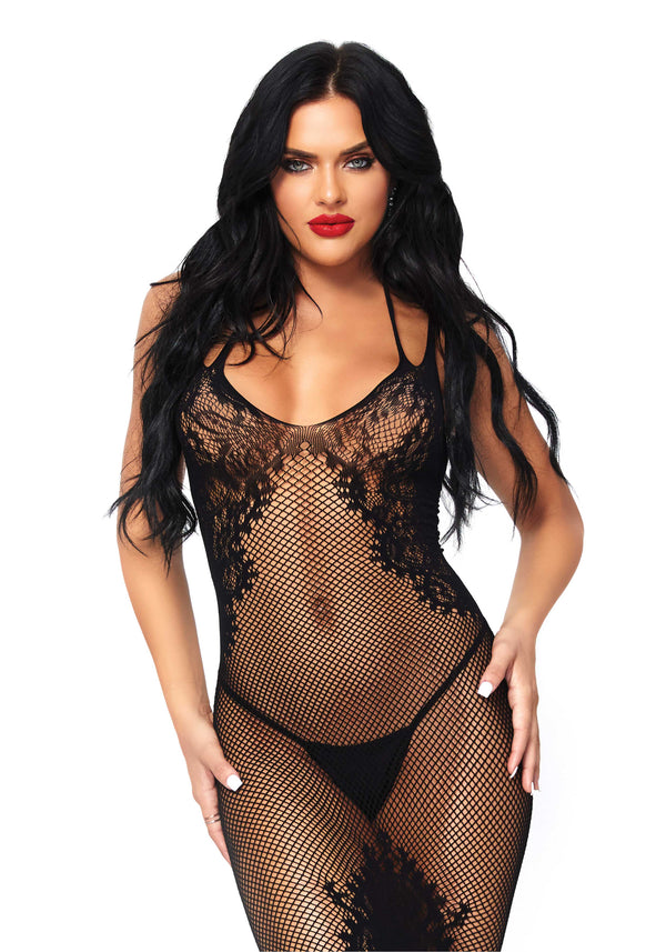 Nahtloses Netz- und Spitzenkleid | Leg Avenue
