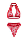 Rotes atemberaubendes Spitzen Dessous Set mit romantischen Herzdetails von Leg Avenue – Ansicht 7