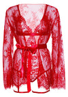 Roter verführerischer Kimono mit elegantem passendem Teddy von Leg Avenue – Ansicht 8