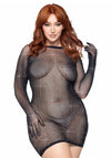 Minidress mit Strasssteinen Plussize schwarz | Leg Avenue