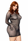 Minidress mit Strasssteinen Plussize schwarz | Leg Avenue
