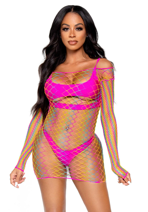 Mini Netzkleid mehrfarbig| Leg Avenue