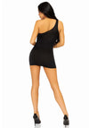 Asymmetrisches Minikleid mit Strass und Mesh-Einsatzakzenten | Leg Avenue