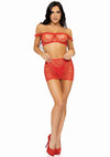 Rotes exklusives schulterfreies Outfit mit romantischen Herz Applikationen von Leg Avenue – Ansicht 8