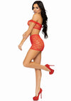 Rotes exklusives schulterfreies Outfit mit romantischen Herz Applikationen von Leg Avenue – Ansicht 9