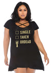 Lustiges Jersey Kleid "Single,Taken,Undead" von Leg Avenue – Ansicht 3