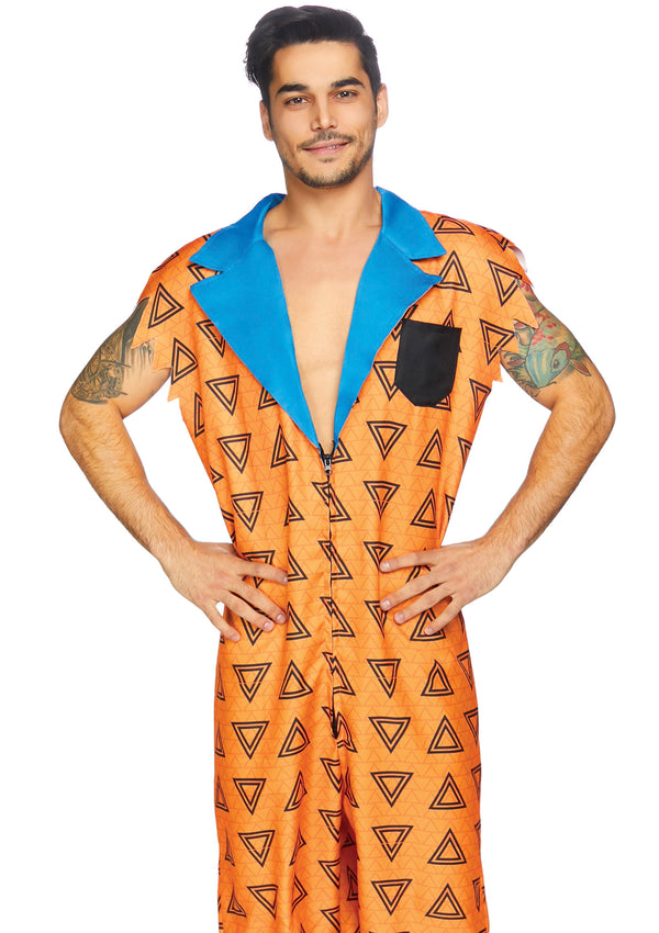 Kostüm - Jumpsuit orange mit Dreiecksmuster | Leg Avenue