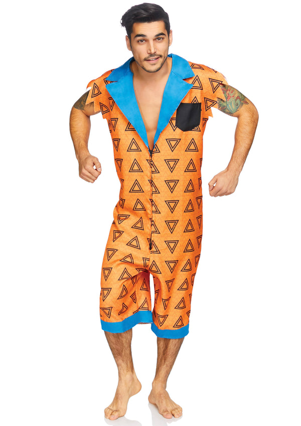 Kostüm - Jumpsuit orange mit Dreiecksmuster | Leg Avenue
