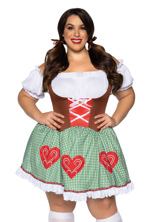 Kostüm - Biergarten Dirndl mit Herzchen - Queen Size | Leg Avenue