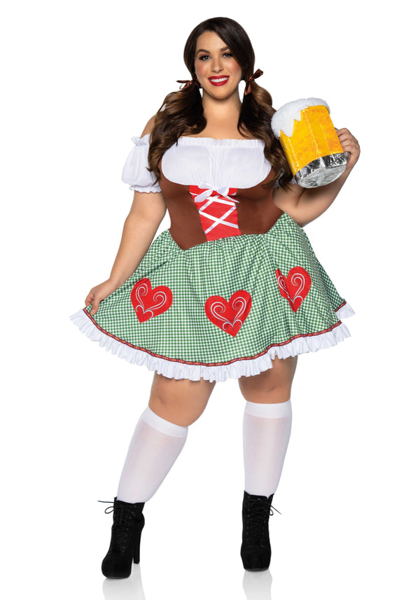 Kostüm - Biergarten Dirndl mit Herzchen - Queen Size | Leg Avenue