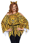 Kostüm - Tiger Poncho mit Tigerohren Haarreif | Leg Avenue