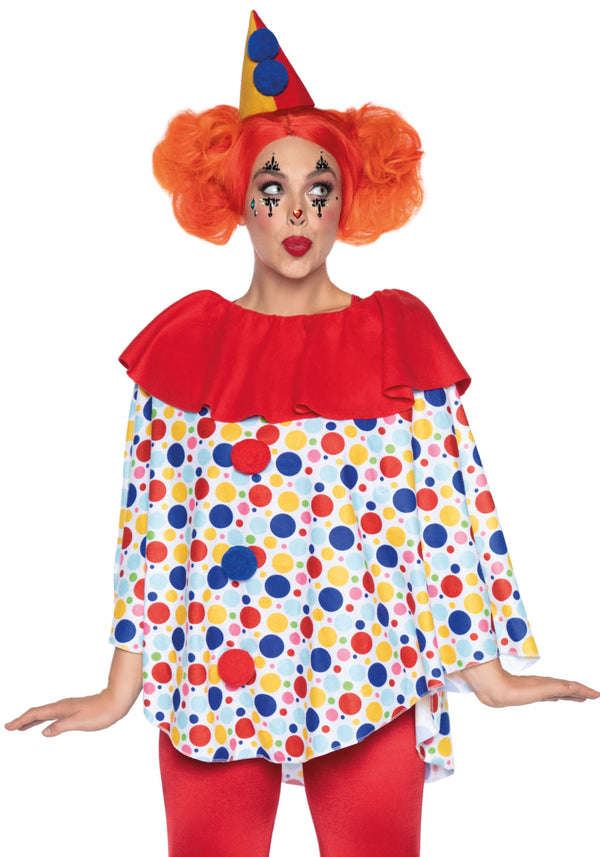 Kostüm - Clown-Poncho mit Perrücke | Leg Avenue