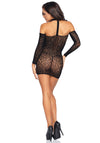 Neckholder-Minikleid mit langen Ärmeln schwarz | Leg Avenue