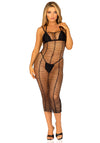 Maxikleid aus horizontalem Netz schwarz | Leg Avenue