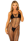 Maxikleid aus horizontalem Netz schwarz | Leg Avenue