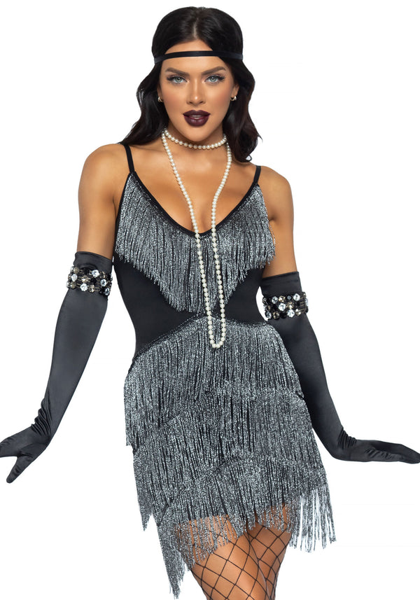 Kostüm - 60er Jahre Swingkleid grau schwarz | Leg Avenue