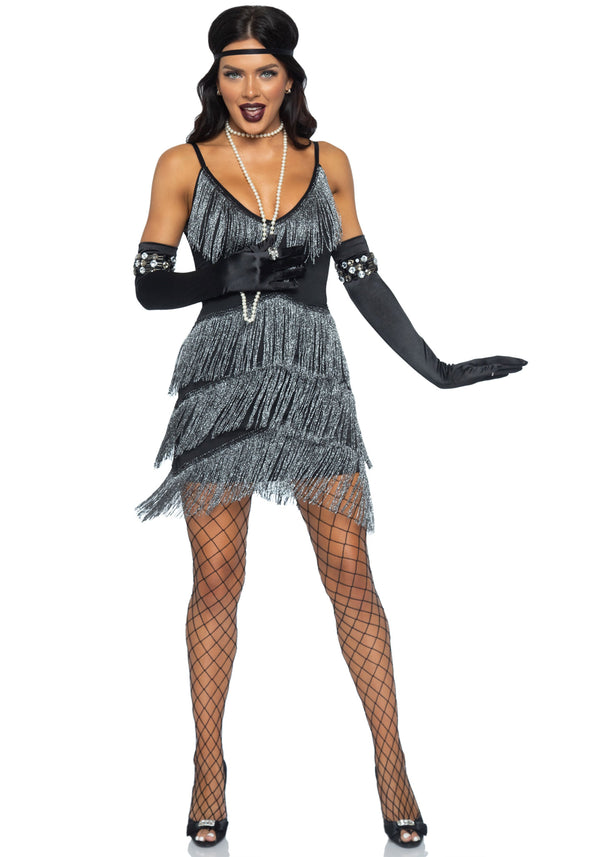 Kostüm - 60er Jahre Swingkleid grau schwarz | Leg Avenue