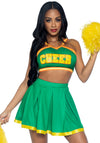 Kostüm - Cheerleaderin grün-gelb | Leg Avenue