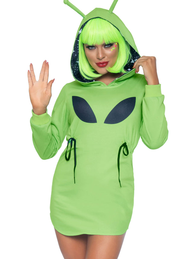 Alien Fleece Kleid Kostüm grün | Leg Avenue