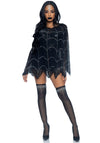 Kostüm - Poncho mit Spinnennetzmuster aus Strass | Leg Avenue
