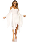 Weißes verführerisches Boho Kleid mit Gaze Ärmeln von Leg Avenue