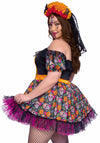 Kostüm - Farbintensives Ringelblumen-Kleid - Dia De Las Muertos - Queen Size | Leg Avenue
